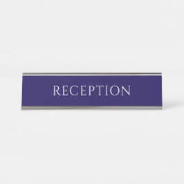 Mesa Placa de Nome para Balcão de Recepção Azul Elegant