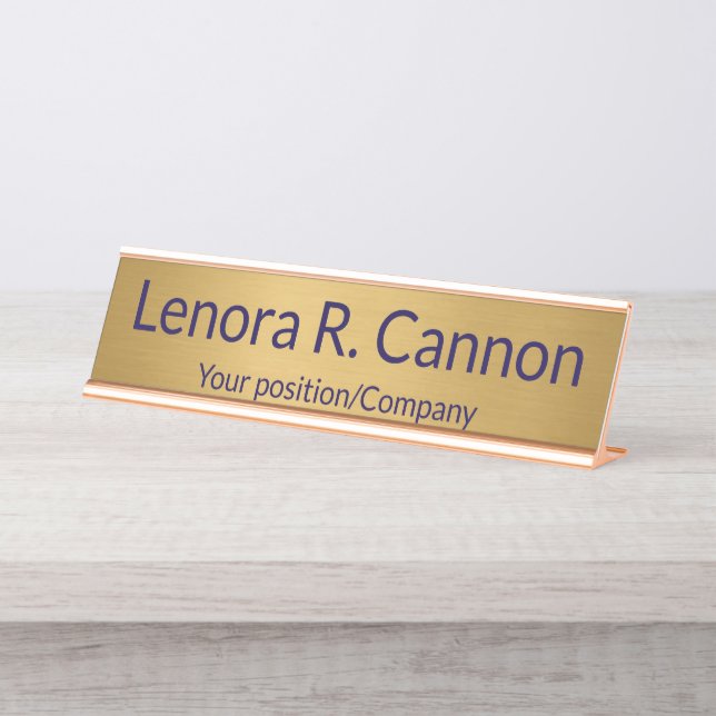 Mesa Placa de Nome Personalizada para Decoração de Escr (Frente)