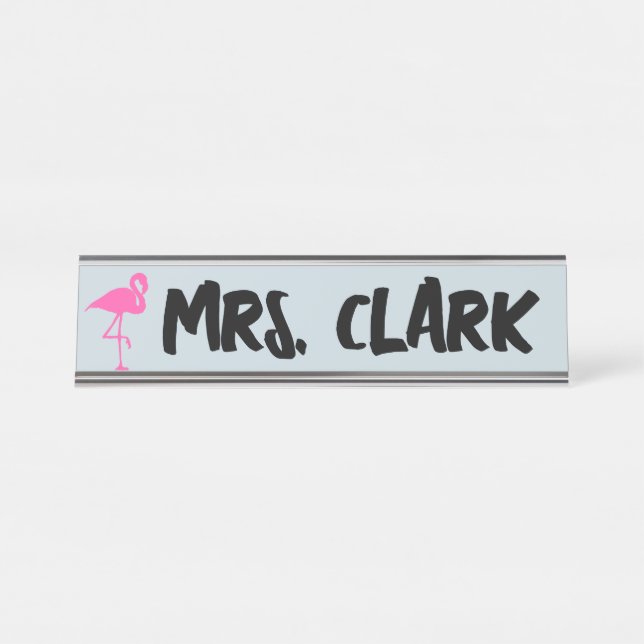 Mesa Placa de nome personalizado do FLAMINGO DESK (Frente)