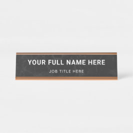 Mesa Placa de nome personalizado para o Office Desk com