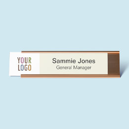Mesa Placa de Nome Personalizável com Logotipo da Empre