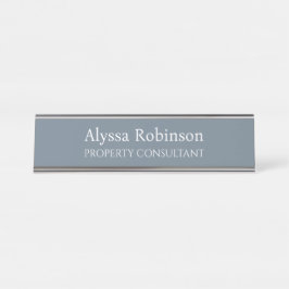 Mesa Placa de nome profissional da Cinza legal