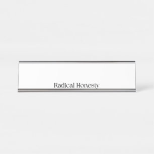 Mesa Placa de Nome Profissional Honestidade Radical