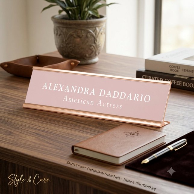 Mesa Placa de Nome Profissional Personalizada – Nome e  (Custom Professional Name Plate – Name & Title)