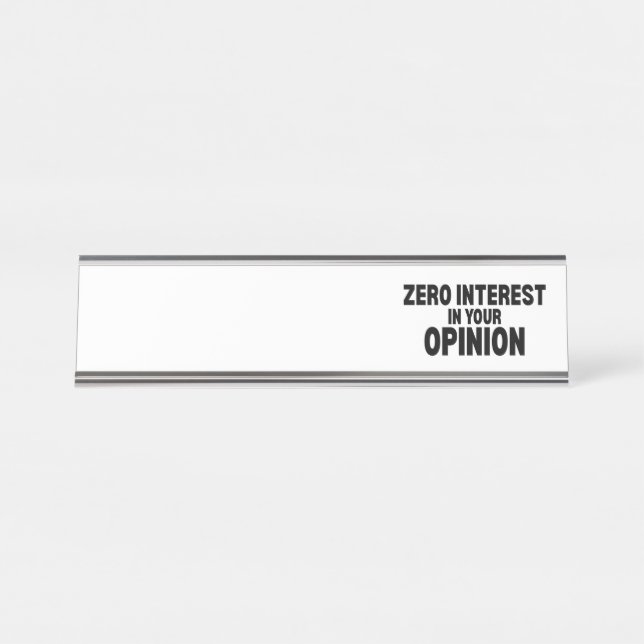 Mesa Placa de Nome Profissional Sem Interesse na Sua Op (Frente)