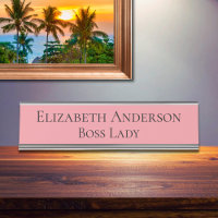 Placa de nome rosa para mulheres