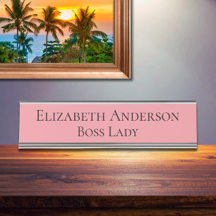 Mesa Placa de nome rosa para mulheres