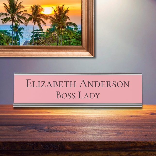 Mesa Placa de nome rosa para mulheres (Criador carregado)