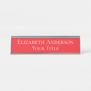 Mesa Placa de nome vermelho simples
