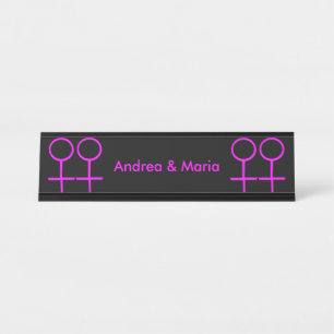 Mesa Placa de Nomes Personalizados de Amantes Lésbicas