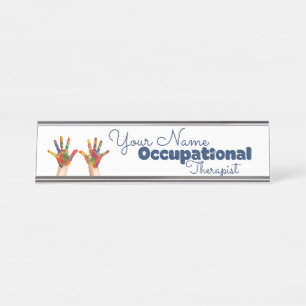 Mesa Placa de Nomes Personalizados do Terapeuta Ocupaci