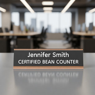 Mesa Placa Personalizada Contador de Feijão Certificado