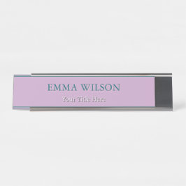 Mesa Placa Personalizada de Nome e Cargo em Lavanda