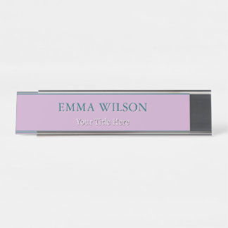 Mesa Placa Personalizada de Nome e Cargo em Lavanda