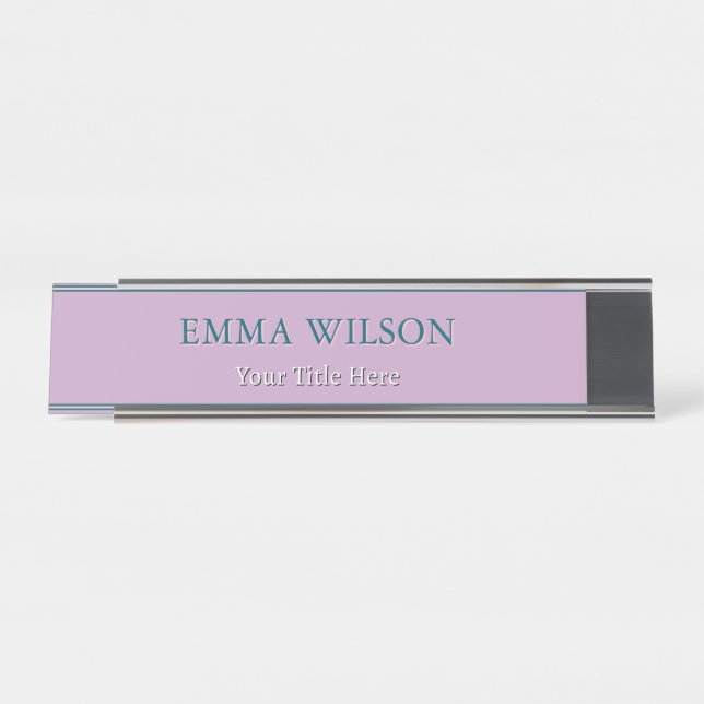 Mesa Placa Personalizada de Nome e Cargo em Lavanda (Frente)