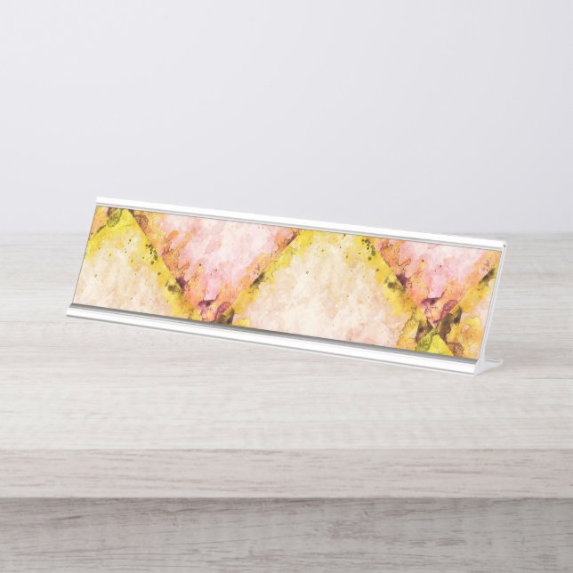 Mesa Placa triangular de design de diamante marmorto (Frente)