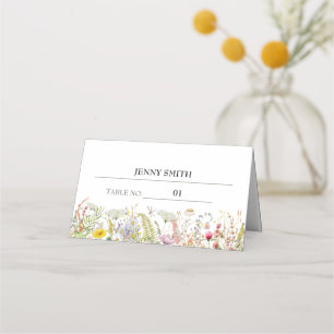 Mesa Primavera Summer Wildflower Cartão de Casamento