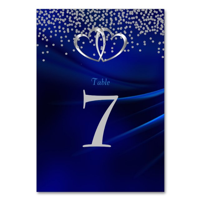 Mesa Real Azul Diamantes e Corações Sem Cartão (Frente)
