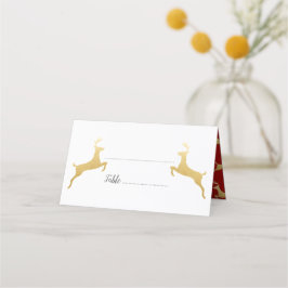 Mesa Reindeer Dourado | Natal | Cartão de Local de Casa