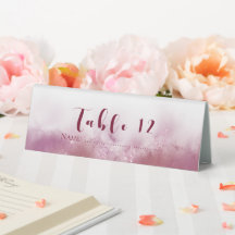 Mesa reservada personalizada da família da noiva