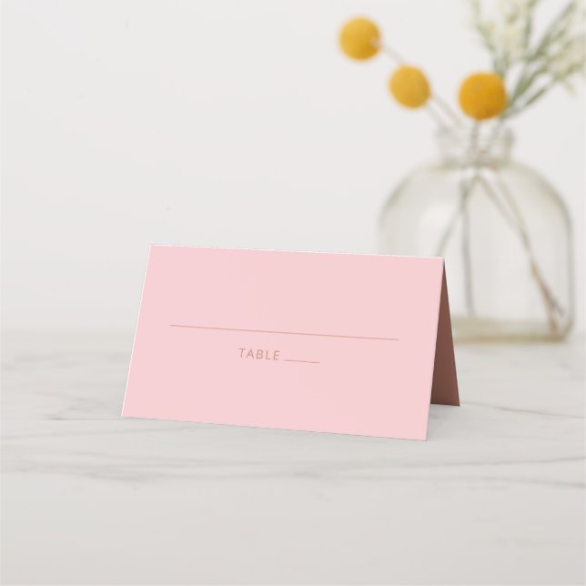 Mesa Simples Cartão de Lugares Rosa Soft Moderno Casame (Frente)