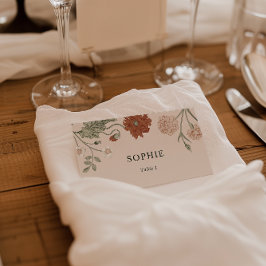 Mesa Terracotta Vintage - Cartão de Local Floral de Cas