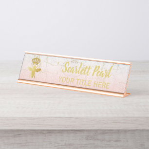 Mesa Titular da placa de Rosa cor-de-rosa-brilhante da