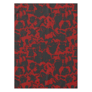 Mesa Toalha de abstrato vermelho e carvão vegetal