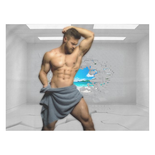 Mesa Toalha de Homem de SlipperyJoe quebrada parede bra (Frente (Horizontal))