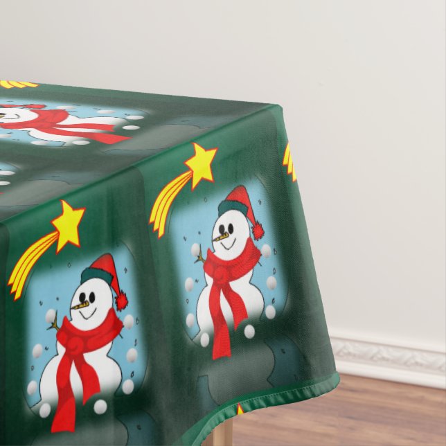 Mesa Toalha de Natal, Boneco de Neve (Posição Original)