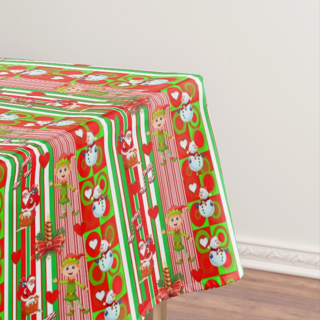 Mesa Toalha de Natal, Feliz Natal, Elfo (Posição Original)