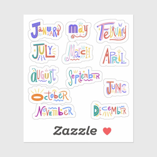 Meses dos adesivos do Ano (Folha)