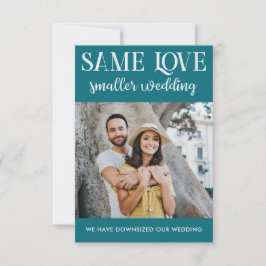 Mesmo amor, casamento menor, reduzido, foto simple