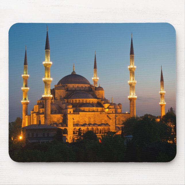 Mesquita azul em Mousepad crepuscular (Frente)