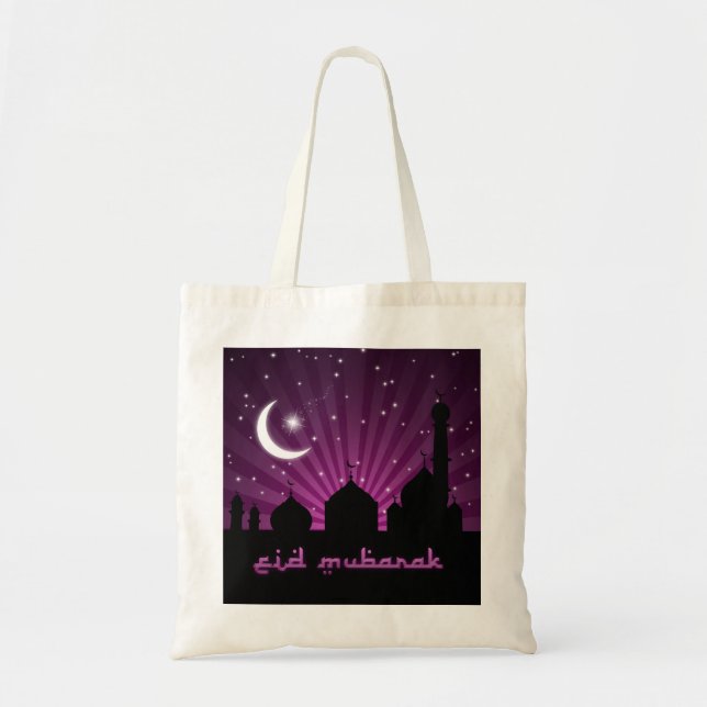 Mesquita Eid Noite Púrpura - Bolsa de Orçamento (Frente)