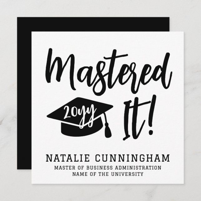 Mestrados Personalizados Graduação Mastered It (Frente/Verso)