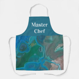 Mestre Chef Abstrato Azul Gemstone Vermelhos