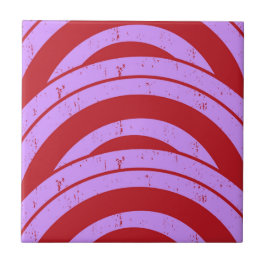 Metade do Círculo Vermelho Púrpura Geométrico Onda