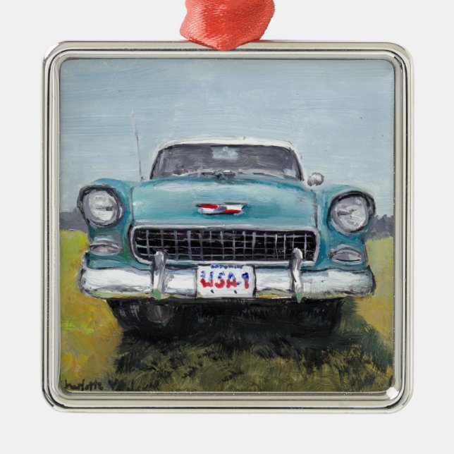 Metal "55 Ornamento De Carros De Chevy (Frente)