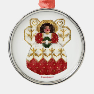 Metal anjo com ornamento de coroa
