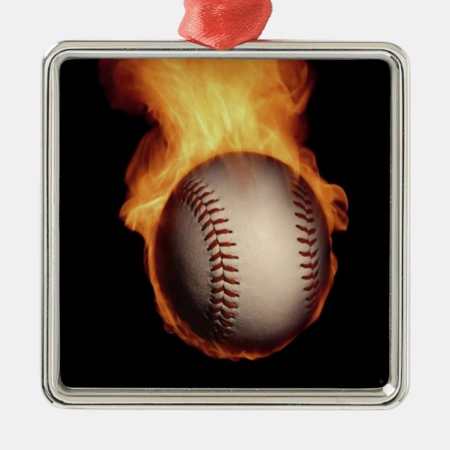 Metal Baseball em Ornamento de Fogo (Frente)