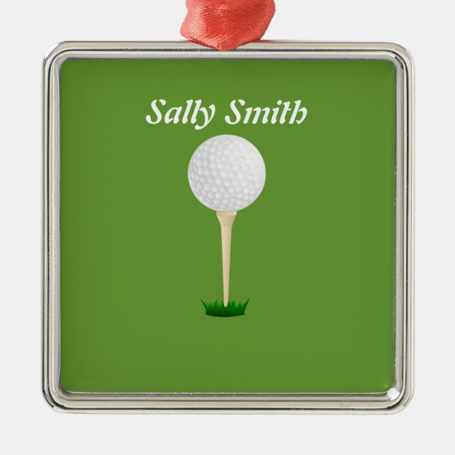 Metal Bola de golfe no ornamento verde (Frente)