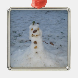 Metal Boneco de neve com o ornamento de nariz do cone do
