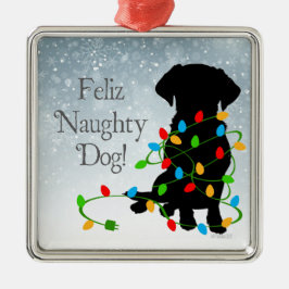 Metal CÃO IMPERTINENTE DE FELIZ! Ornamento