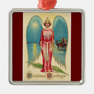 Metal Cartões de natal Angel Cerâmica Ornamento