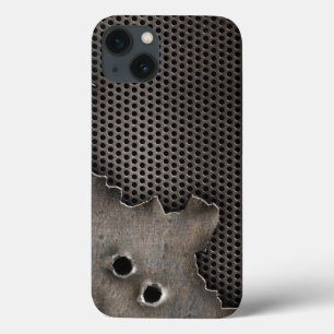 Metal com fundo dos buracos de bala