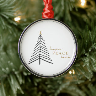 Metal Consciência do cancer. Ornamento de Natal