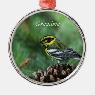 Metal cortador amarelo e preto no ornamento de inverno