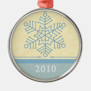 Metal Delicar Ornamento Redondo Premium em Floco de Neve