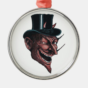 Metal Diabo em um ornamento de Tophat